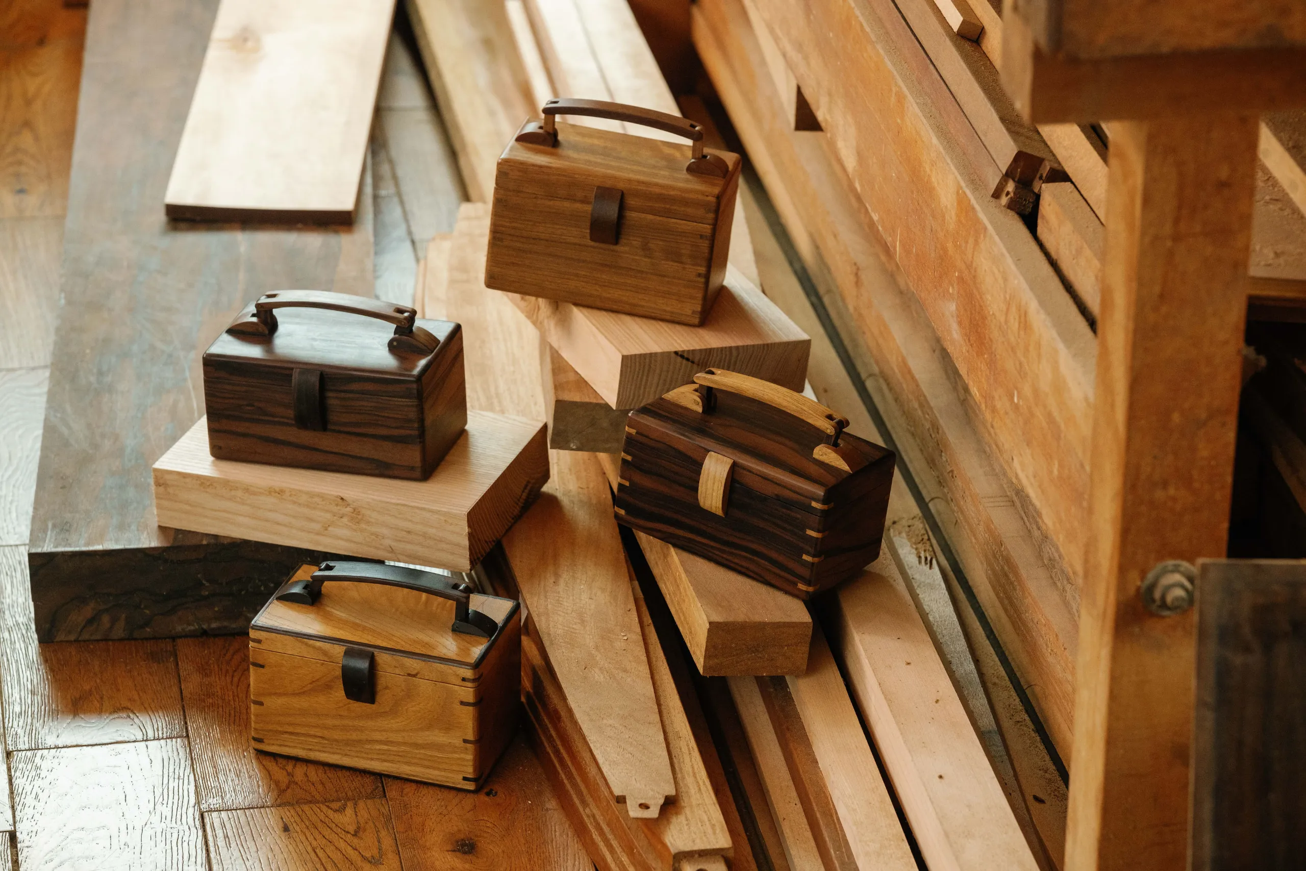 Guido Giger artisan wooden handbag workshop